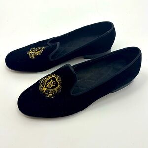{Victoria's Secret} retro vtg black velvet loafers